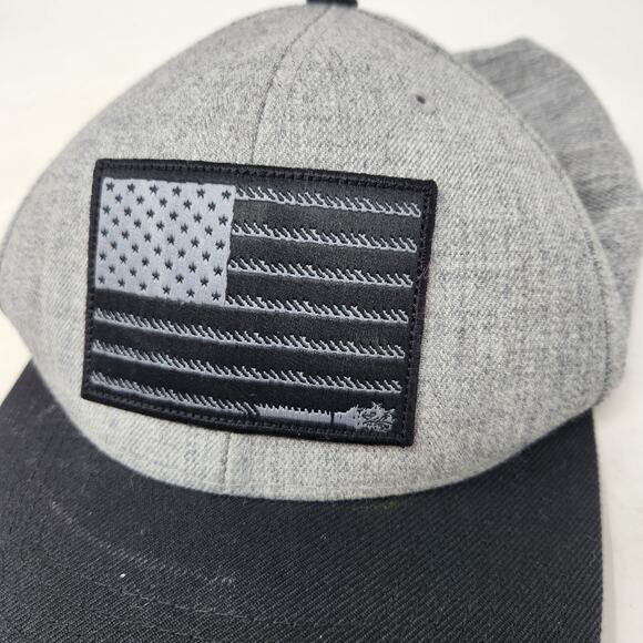 Hooey Leather American Flag Logo Trucker Hat Adjustable Strap Gray One Size - Picture 5 of 8